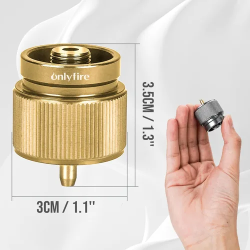 Miniatura 2 de Adaptador para estufa de campamento, paquete de 2, conector de conversión de gas de 1 libra, entrada de tanque pequeño de propano para exteriores