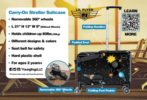 Miniatura 18 de Younglingz LIL FLYER GO 21" - Maleta de mano para niños, Motocicleta verde V2