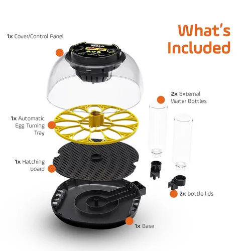 Miniatura 7 de Incubadoras para incubar huevos con giro automático de huevos y pantalla de humedad, control de temperatura, llenado automático de agua, vela