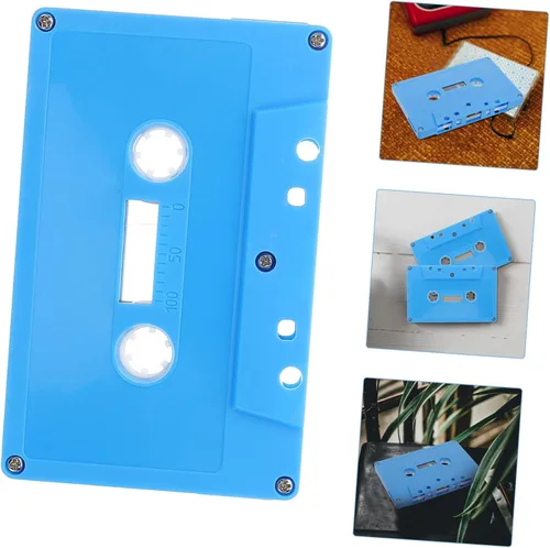 Miniatura 8 de Caja de decoración de cinta retro, 2 unidades, cinta de casete, almacenamiento de música, decoración de fiesta, casete en blanco, audio