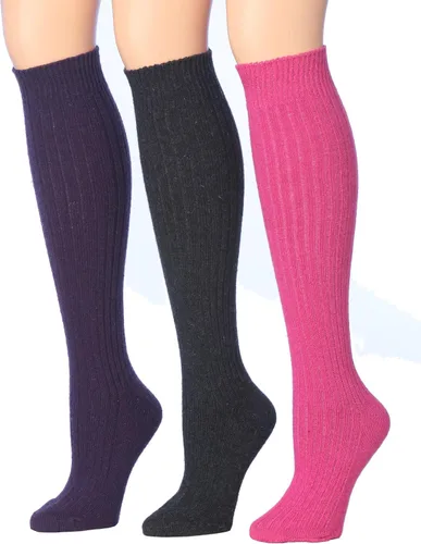 Miniatura 7 de Calcetines, de Tipi Toe, para mujer, de mezcla de lana, de media pierna, acanalados, para botas
