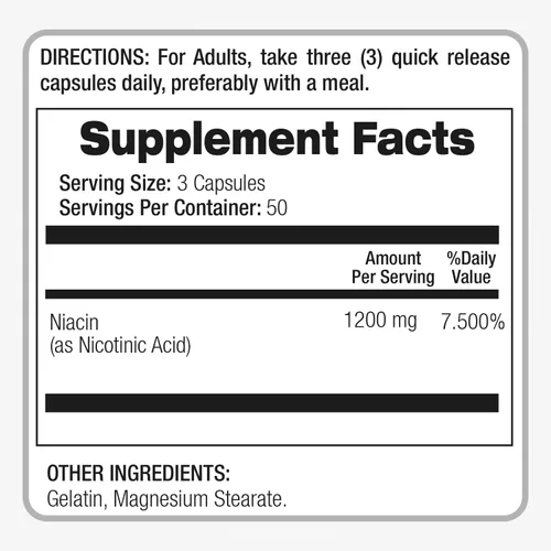 Miniatura 5 de FITO MEDIC'S Suplemento de niacina de laboratorio, vitamina B3, 150 cápsulas