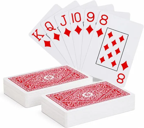 Miniatura 8 de Naipes de plástico, 2 paquetes de barajas de póquer impermeables, lavables y duraderas 2 paquetes, plástico, impermeable, pintas grandes