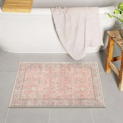 Miniatura 10 de Uphome Alfombra de baño bohemia de 18 x 26 pulgadas, extra suave, antideslizante, absorbente, de secado rápido, lavable a máquina, alfombra de ducha