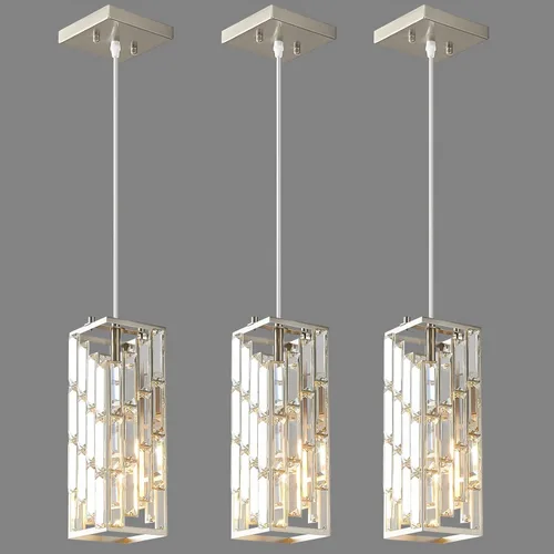 Miniatura 23 de Iluminación colgante dorada moderna, mini candelabros de cristal, lámpara colgante ajustable para cocina, isla, comedor, dormitorio (paquete de 1)