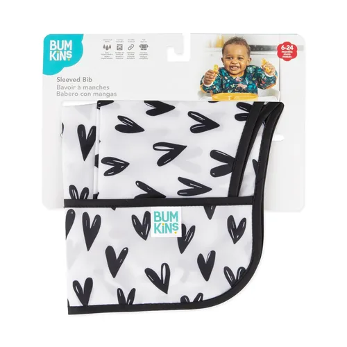 Miniatura 6 de Babero de manga Bumkins para niña o niño, bebé y niño pequeño de 6 a 24 meses, imprescindible para comer, alimentar, suministros de destete guiado