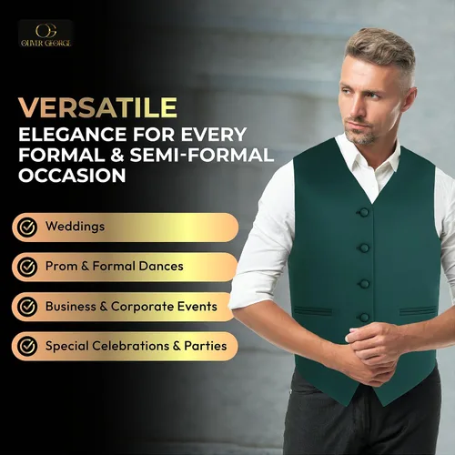 Miniatura 4 de Conjunto de chaleco formal sólido para hombre, esmoquin, chaleco y pajarita para traje o esmoquin