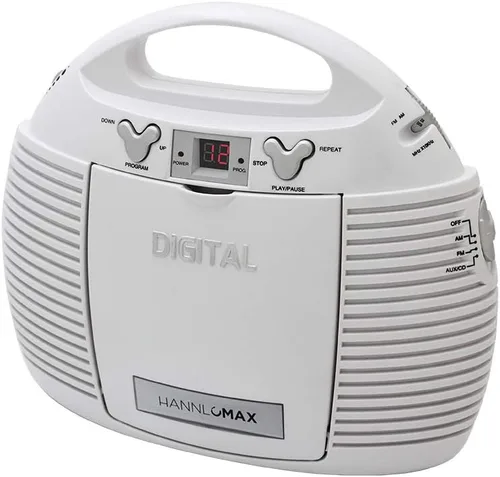 Miniatura 6 de HANNLOMAX Reproductor de CD portátil HX-327CD con radio AM/FM, entrada auxiliar, fuente de alimentación dual AC/DC (negro)