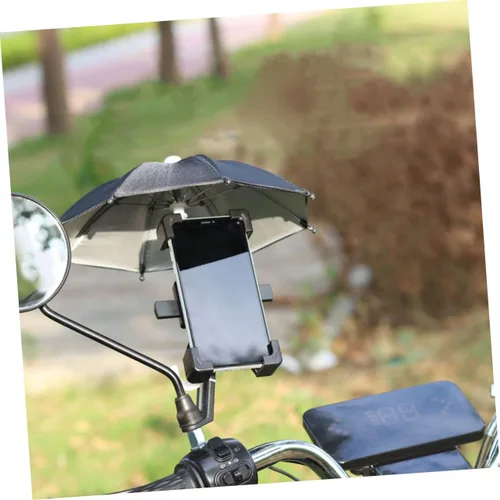 Miniatura 4 de 4 unids paraguas teléfono cubierta de sombra móvil al aire libre para el uso del teléfono pequeño paraguas decorativo ligero UV portátil diseño