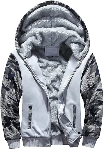 Miniatura 5 de Conjunto de chándal cálido de invierno para hombre, conjunto de chaquetas y pantalones de forro polar con bloques de color, conjunto elegante de 2