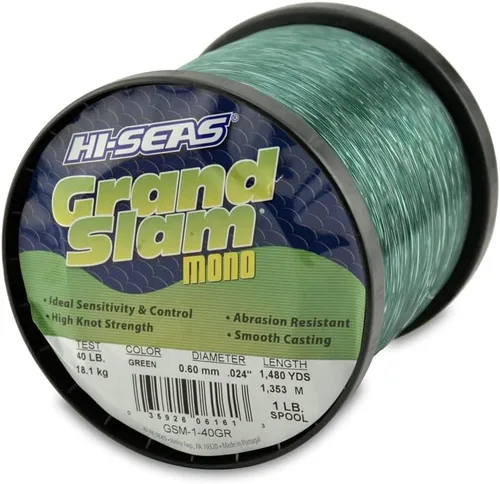 Miniatura 51 de Sedal de Pesca de Monofilamento HI-SEAS Grand Slam - Fuerte y Resistente a la Abrasión en Transparente, Rosa, Verde, Azul Ahumado, Amarillo