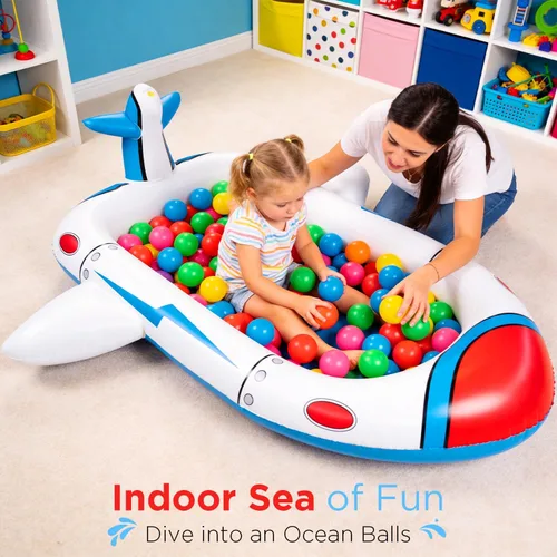 Miniatura 7 de Piscina infantil para niños pequeños, almohadilla de chapoteo para niños de 4 a 8 años, piscina inflable 3 en 1 de 68 pulgadas para niños, patio