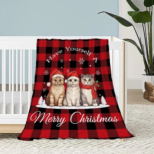 Miniatura 19 de Manta de Navidad para bebé, manta pequeña de Navidad a cuadros rojos, manta de Navidad para invierno, para mascotas, manta para envolver cuna