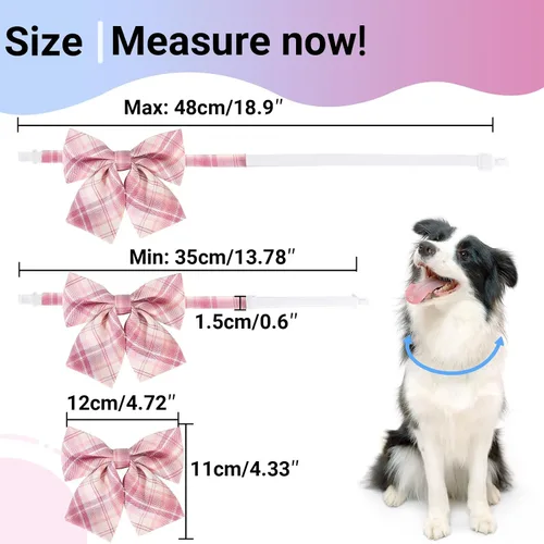 Miniatura 2 de Segarty Pajaritas para Perros, 30 piezas Corbatas de Moño Ajustables para Perro, Accesorios de Aseo para Perros Medianos y Grandes, Bonitos Lazos