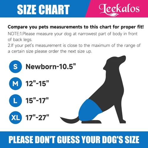 Miniatura 2 de Leekalos Pañales reutilizables para perras, fáciles de poner sin fugas, pañales para perros para el ciclo de calor, pañales para cachorros, pañales