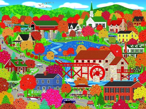 Miniatura 8 de RoseArt - Home Country - Dozing Bear Lodge - Rompecabezas de 1000 piezas para adultos