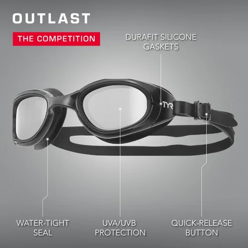 Miniatura 4 de TYR Special Ops 2.0 Swim Goggles – Racing Goggles for Adults, Anti-Fog, UV Protection, Mirrored & Non-Mirrored Lenses Blanco