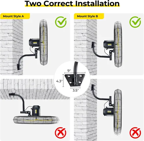 Miniatura 8 de FUGOO - Ventilador de pared industrial para exteriores con motor Eco BLDC de 30 pulgadas, potente flujo de aire 9800 CFM, 50%+ ahorro de energía