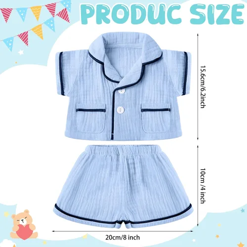 Miniatura 2 de Hungdao Bear Clothes - Pijamas para hacer tus propios trajes de animales, se adapta a la mayoría de accesorios de oso de 14 pulgadas (azul)