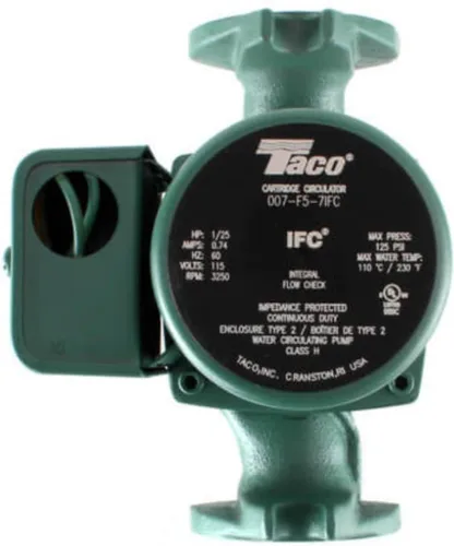 Taco 007-F5-7IFC Bomba de circulación de hierro fundido con control de flujo integral (2 paquetes))