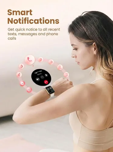 Miniatura 5 de SKG Reloj inteligente, rastreador de actividad física con 5 ATM, impermeable, monitor de salud para frecuencia cardíaca, oxígeno en sangre, sueño