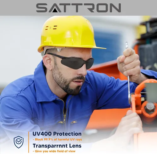 Miniatura 2 de Gafas de seguridad tintadas a granel, paquete de 24 unidades, lentes de sol de seguridad con protección UV para hombres y mujeres, ANSI Z87.1, Lente