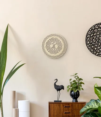 Miniatura 4 de Árbol de la vida MFG de cuarto nivel de 12 pulgadas, arte de pared de madera celta antigua, símbolo de conexión física y espiritual, escultura