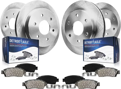 Miniatura 21 de Detroit Axle - Kit de frenos para Volkswagen Beetle Golf City Jetta Frenos de Disco Rotores Pastillas de Freno de Cerámica Reemplazo : Rotores