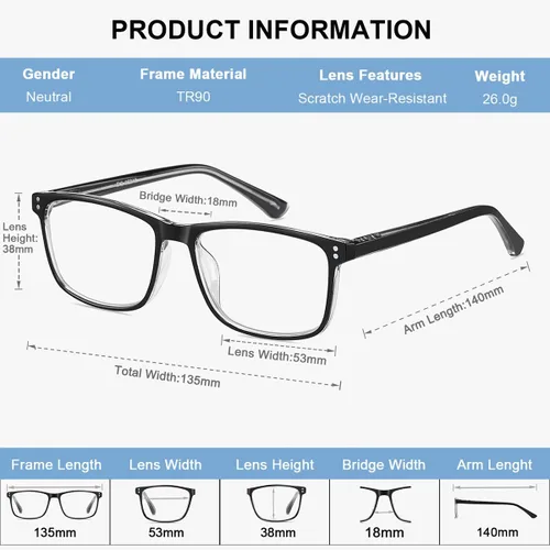 Miniatura 3 de EYECEDAR Paquete de 5 lentes de lectura TR90 para hombre, marco flexible, bisagras de resorte de metal, lectores para hombres y mujeres, 1.0