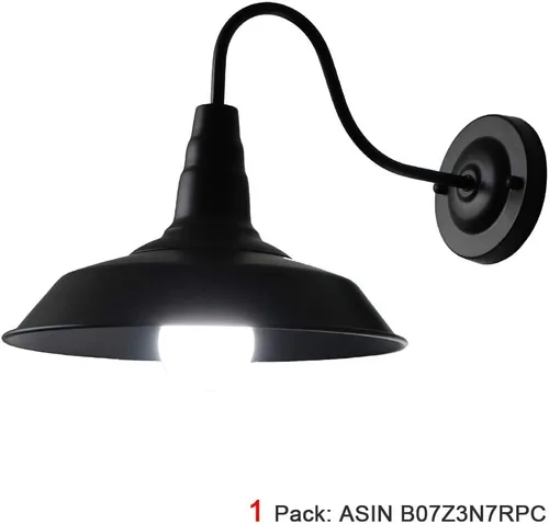 Miniatura 7 de LynPon Juego de 2 apliques de pared de cuello de cisne para interiores, color negro, juego de 2 lámparas rústicas de pared, iluminación industrial