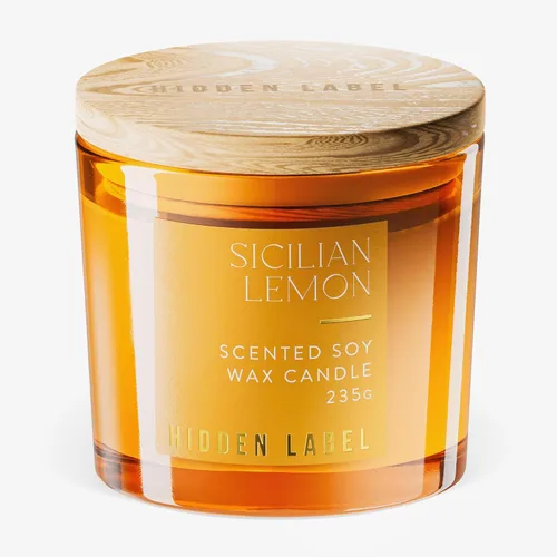 Vela perfumada de limón siciliano, cera de soja natural de 8.3 onzas, velas no tóxicas para el hogar, 70 horas de combustión limpia de larga