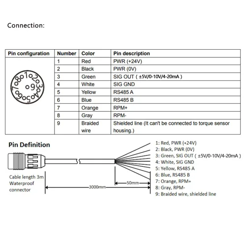 Miniatura 6 de Sensor de par rotativo digital ATO, sensores de par dinámicos de 100 Nm con pantalla LCD, para medición de velocidad del motor, señal de salida