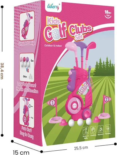 Miniatura 5 de Liberry Juego de golf para niños de 1, 2, 3, 4 años, carrito de golf mejorado para niños con diseño único de correa para el hombro, juguetes de golf