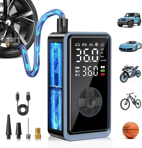 Compresor de aire portátil para inflador de neumáticos, bomba de aire inalámbrica de 150 PSI para neumáticos de automóvil, inflador de neumáticos