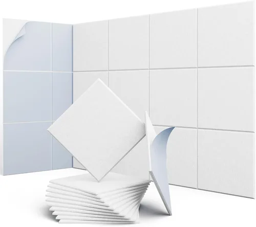 Miniatura 19 de Paneles Acústicos Hexagonales - Paquete de 12 Paneles de Absorción de Sonido de Alta Densidad 12"X10"X0.4" para Reducción Mejorada de Ruido, Diseño