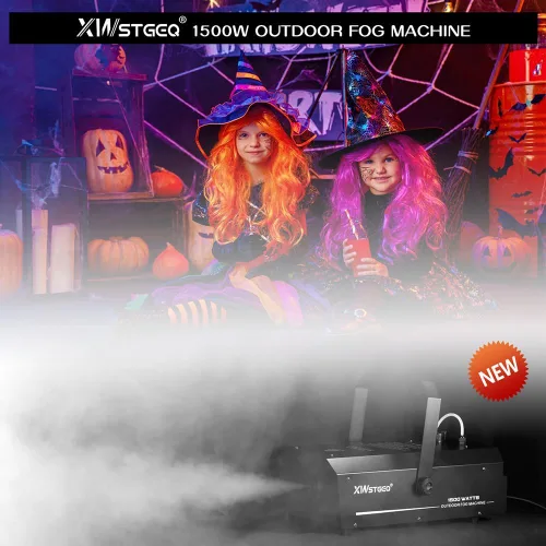 Miniatura 2 de Máquina de humo de 1500 W con DMX, control remoto inalámbrico y temporizador, máquina de niebla profesional impermeable al aire libre para DJs