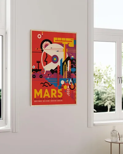 Miniatura 5 de HAUS AND HUES Póster Explore Mars - Impresión JPL de la NASA, arte SpaceX, Futurismo de ciencia ficción, visiones del futuro, póster de exploración