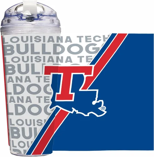 Miniatura 39 de Rico Industries Taza acrílica NCAA estándar de 24 onzas con tapa con bisagra, taza de doble pared oficialmente licenciada con pajita