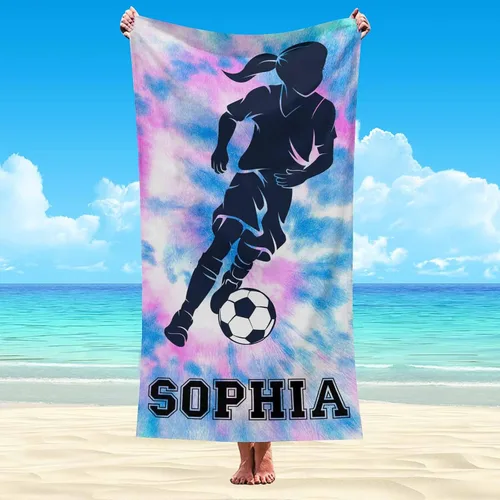 Miniatura 7 de Interestprint Toalla de piscina con nombre personalizado para niños, adultos y hombres, toalla de playa naranja personalizada con número