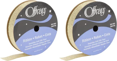 Miniatura 12 de Offray - Cinta para manualidades Galena de 7/8 pulgadas de ancho, 3 yardas, color plateado (paquete de 2)
