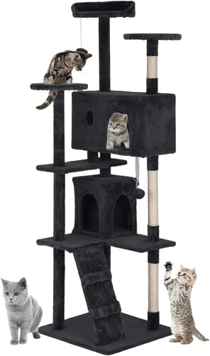 Miniatura 23 de PayLessHere Árbol para Gatos de 54 Pulgadas Torre para Gatos con Poste Rascador para Gatos, Soporte de Condominio para Gatos de Múltiples Niveles