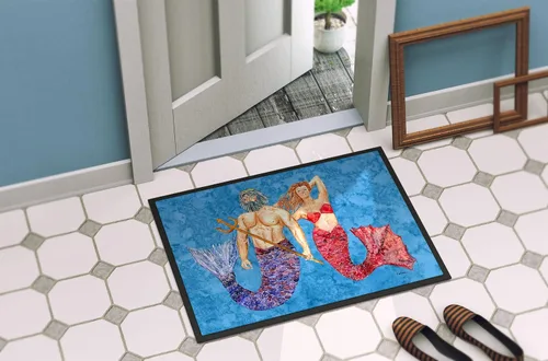 Miniatura 4 de Caroline's Treasures 8801MAT - Felpudo de sirena y merman de 18 x 27 pulgadas, para interiores y exteriores, para entrada, antideslizante, lavable
