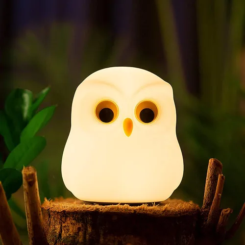 Miniatura 9 de Lámpara de dona - Regalo de luz nocturna LED de silicona para niños y niñas, luz nocturna linda recargable para decoración de habitación de niños