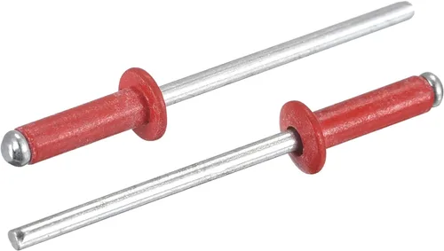 Miniatura 16 de uxcell Remaches ciegos de aluminio, 0.126 in x 0.197 in (1/8 pulgadas x 13/64 pulgadas), remache de extremo abierto, cabeza redonda plana para unir