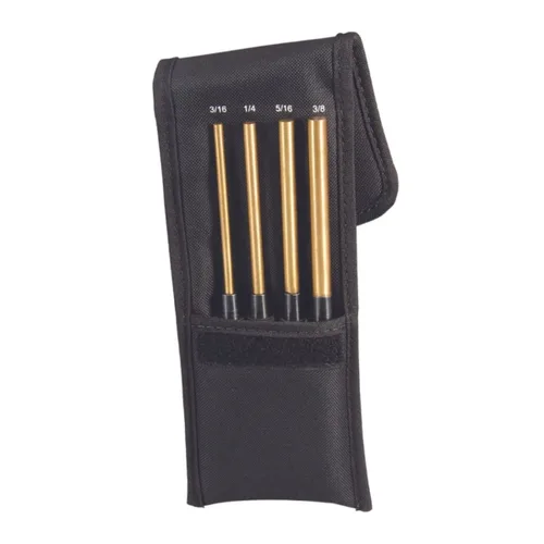 Miniatura 8 de Starrett Juego de punzones de clavo extra largo con empuñadura estriada y estuche protector de vinilo - 8" de longitud, 1/8", 3/16", 1/4", 5/16