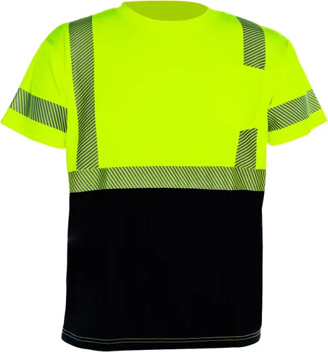 Miniatura 2 de VENDACE Hi Vis - Camisetas de seguridad reflectantes para hombre, ANSI Clase 3, alta visibilidad, camiseta de trabajo de construcción (amarillo, XL)