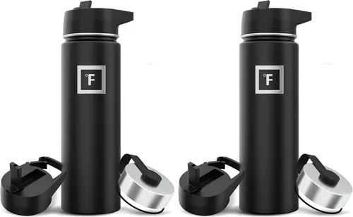 Miniatura 124 de IRON °FLASK Frasco de hidratación para acampar y senderismo con pajilla, botella de agua deportiva de acero inoxidable con aislamiento de boca