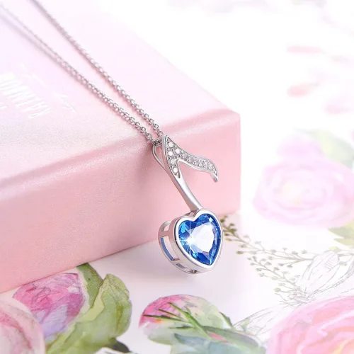 Miniatura 4 de (Dije para collar de nota musical) De plata de ley 925 para mujeres y niñas, 18.0in