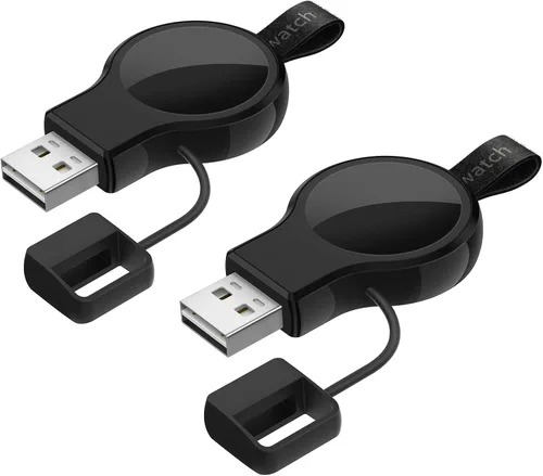 Cargador inalámbrico para Apple Watch, cargador inalámbrico portátil, cargador inalámbrico de viaje, carga inalámbrica magnética compatible con Negro