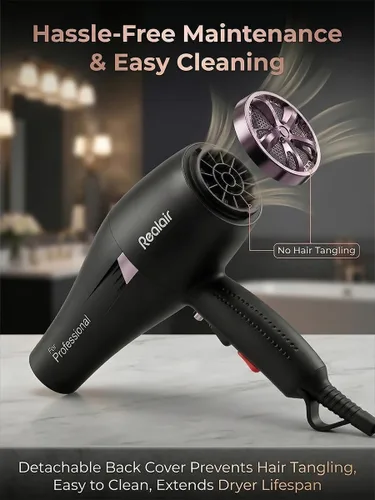 Miniatura 8 de Secador de pelo de salón, secador de pelo profesional, motor de CA con difusor para mujeres y hombres, secado rápido 5X, potente y silencioso